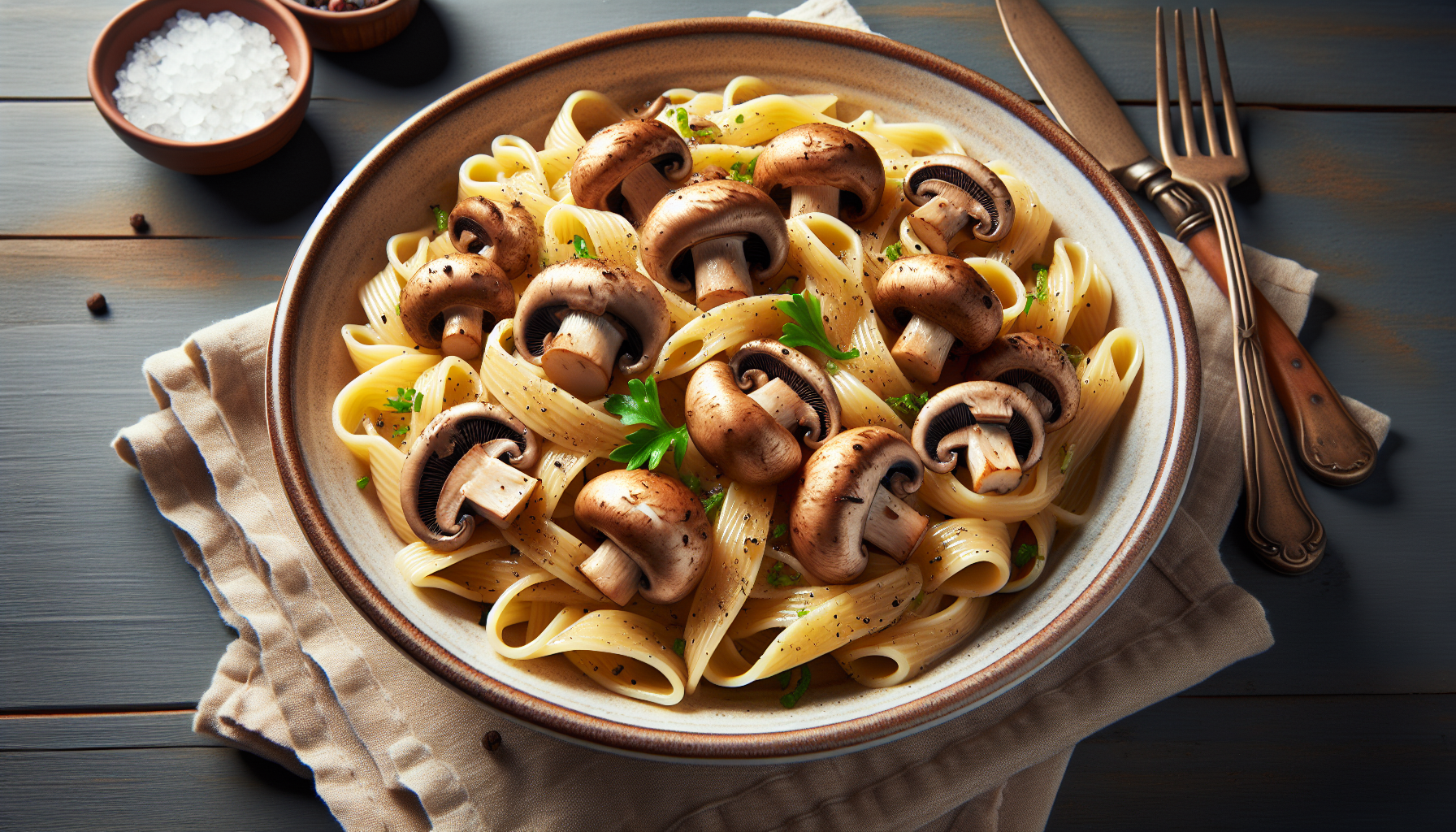 pasta con funghi champignon